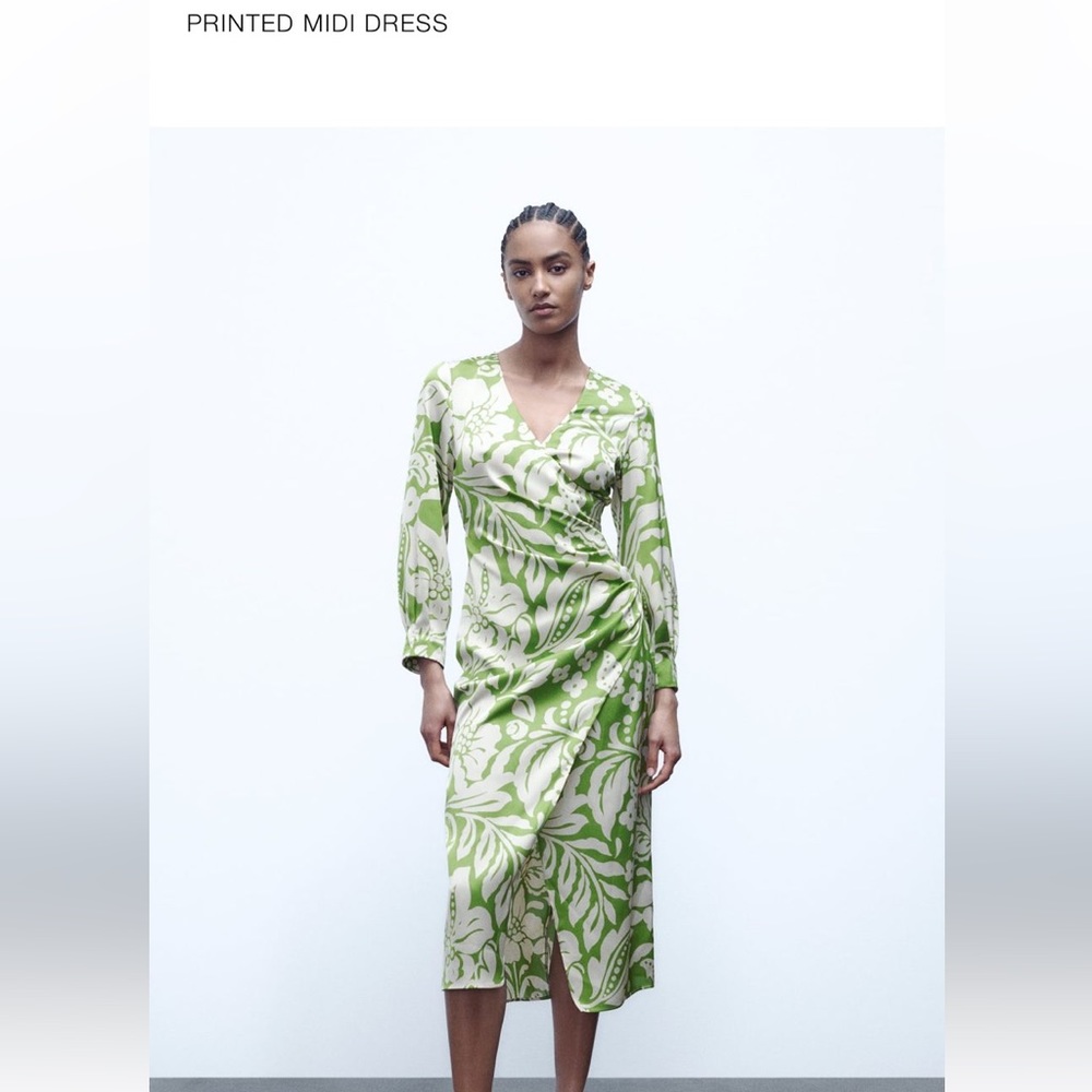 ZARA printed midi dress size medium